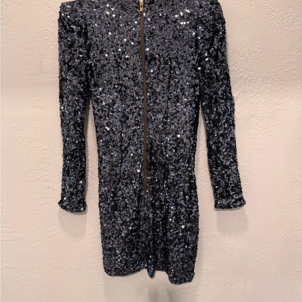 RARE French Connection Midnight Navy Sequin Mini/Collectors Piece/size 2(4) - Picture 6 of 8